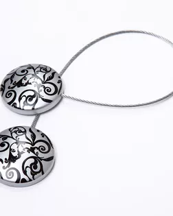 Подхват шторный с магнитом хром матовый 45мм металл/пластмасса арт. ПРС-3681-1-ПРС0055029