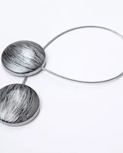 Подхват шторный с магнитом хром матовый/ черный 45мм металл/пластмасса арт. ПРС-3693-1-ПРС0055105