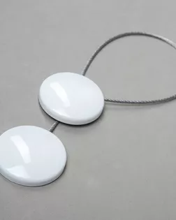 Подхват шторный с магнитом белый перламутр 45мм металл/пластмасса арт. ПРС-3695-1-ПРС0055120