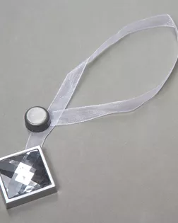 Подхват шторный с магнитом хром матовый 30х30мм пластмасса/акрил арт. ПРС-3699-1-ПРС0055128