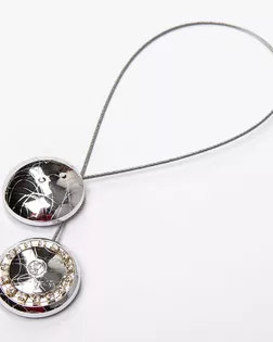 Подхват шторный с магнитом хром 44мм металл/пластмасса арт. ПРС-3883-4-ПРС0006317