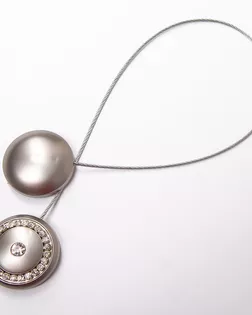 Подхват шторный с магнитом темное серебро 44мм металл/пластмасса арт. ПРС-3883-5-ПРС0006319