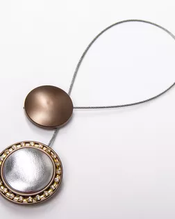 Подхват шторный с магнитом латунь/серебро 55мм металл/пластмасса арт. ПРС-3894-2-ПРС0006321