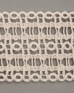 Тесьма вязанная ажурная бежевый 55мм хлопок арт. ПРС-3944-1-ПРС0007037