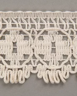 Тесьма вязанная ажурная бежевый 60мм хлопок арт. ПРС-3947-1-ПРС0007043