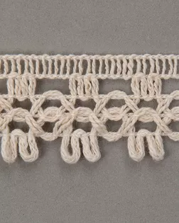 Тесьма вязанная ажурная бежевый 25мм хлопок арт. ПРС-3948-1-ПРС0007045