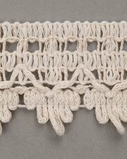 Тесьма вязанная ажурная бежевый 35мм хлопок арт. ПРС-3949-1-ПРС0007047