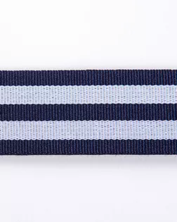 Лента лампасная синий/белый 25мм 100% полиэстер арт. ПРС-2742-4-ПРС0007352