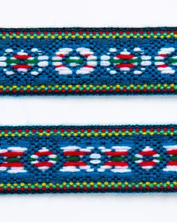 Тесьма отделочная голубой 22мм 100% акрил арт. ПРС-2741-5-ПРС0007637