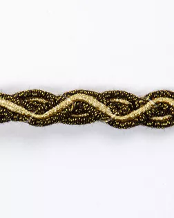 Тесьма "косичка" металлизированная золото 8мм люрекс арт. ПРС-975-1-ПРС0023734