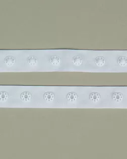 Кнопка на тесьме белый 1/57шт пластмасса/полиэстер арт. ПРС-1036-1-ПРС0002618