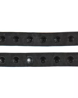 Кнопка на тесьме черный 1/57шт пластмасса/полиэстер арт. ПРС-1036-2-ПРС0002619