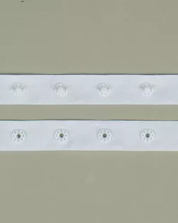 Кнопка на тесьме белый 1/40шт пластмасса/полиэстер арт. ПРС-1037-3-ПРС0002622