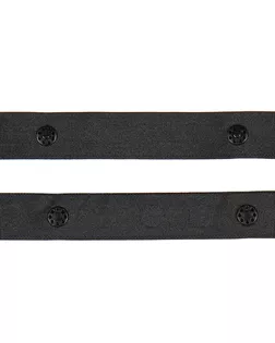 Кнопка на тесьме черный 1/14шт пластмасса/полиэстер арт. ПРС-1040-1-ПРС0002631