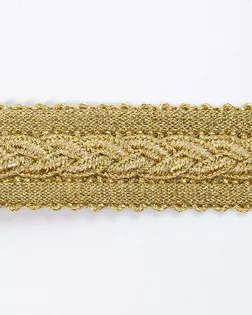 Тесьма "косичка" металлизированная золото 22мм люрекс/полиэстер, 10м арт. ПРС-4454-1-ПРС0023609