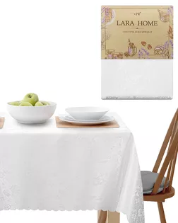 Скатерть К 140*220 жаккард Lara Home белый арт 20-Н ИКР арт. ТДИВН-6553-1-ТДИВН0157650