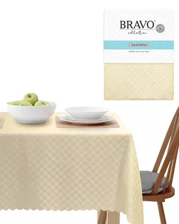 Скатерть К 140*180 жаккард Браво бежевый арт 2 ИКР арт. ТДИВН-4515-1-ТДИВН0137517