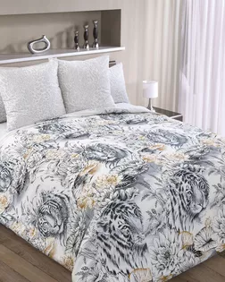 Белый тигр 1 Сер Простыня Евро ПЕРКАЛЬ ЭКОНОМ арт 002ПЭ арт. ТЕКСД-24767-1-ТЕКСД0024768