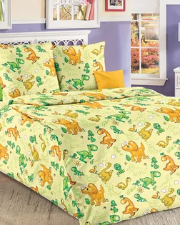 Динозаврики 1 зел. КПБ 1,5 спал 2 нав ПЕРКАЛЬ арт 1100Х арт. ТЕКСД-21060-1-ТЕКСД0021061