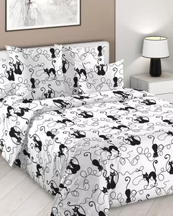 Котофей комп. 1 чер Простыня на резинке 140*200*25 ПЕРКАЛЬ арт РВ112П1 арт. ТЕКСД-30257-1-ТЕКСД0030258