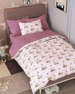 Поплин 150 ш. 105 гр. Зайчики розовые рис. 7575/1 арт. ПДУ-39-1-Б00409.013