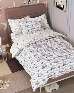 Поплин 150 ш. 105 гр. Зайчики серые рис. 7575/2 арт. ПДУ-37-1-Б00409.011