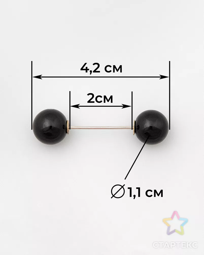 Булавка декоративная р.1,1x4,2 см арт. БЖБУ-31-1-48636.001 - рис. 2