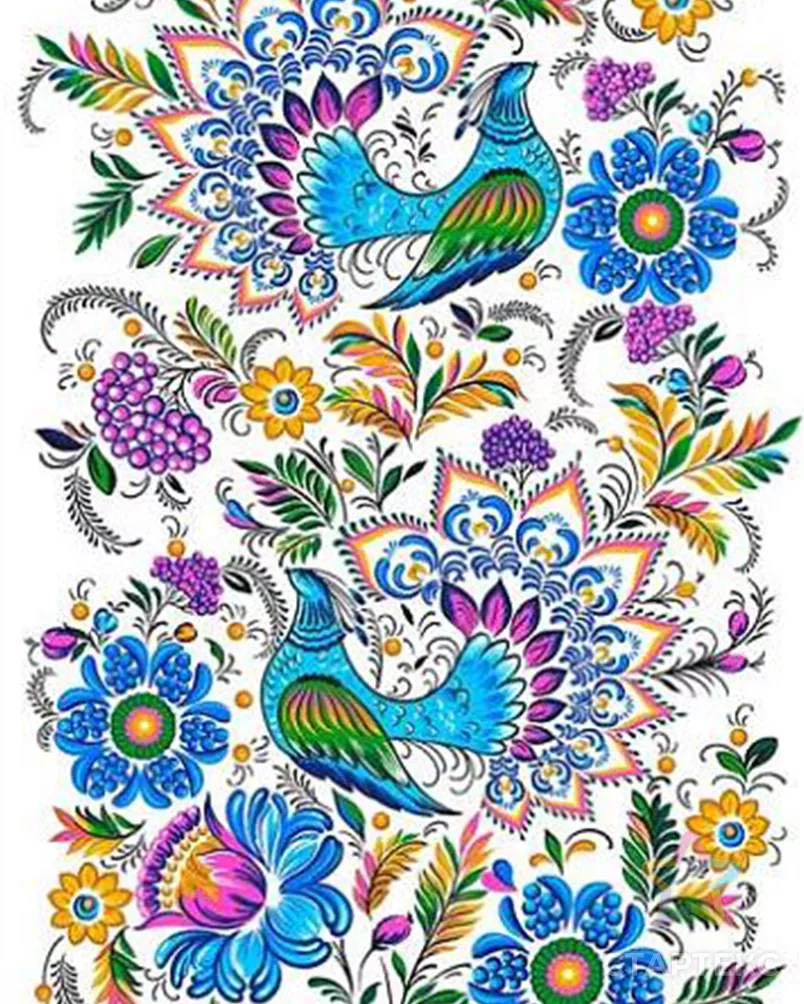 Народные мотивы (Рогожка набивная) арт. РЖК-358-1-1949.105 - рис. 3