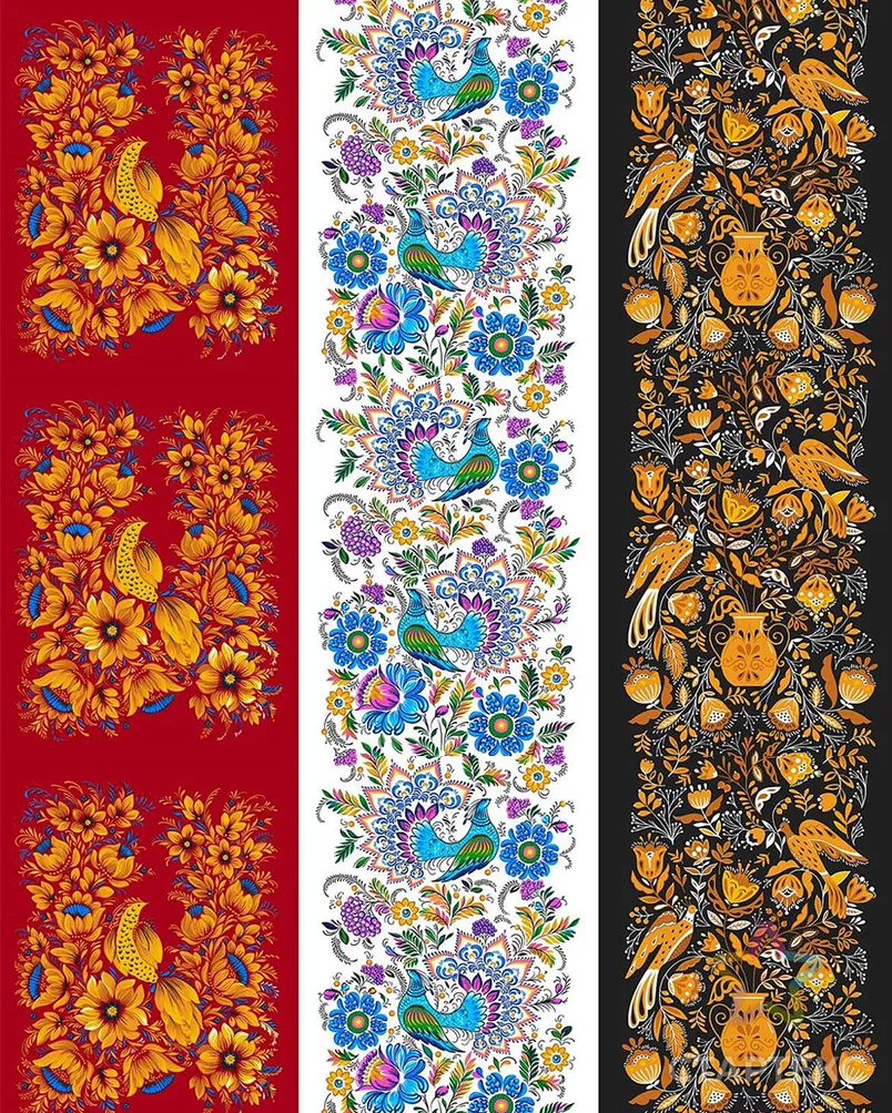 Народные мотивы (Рогожка набивная) арт. РЖК-358-1-1949.105 - рис. 2