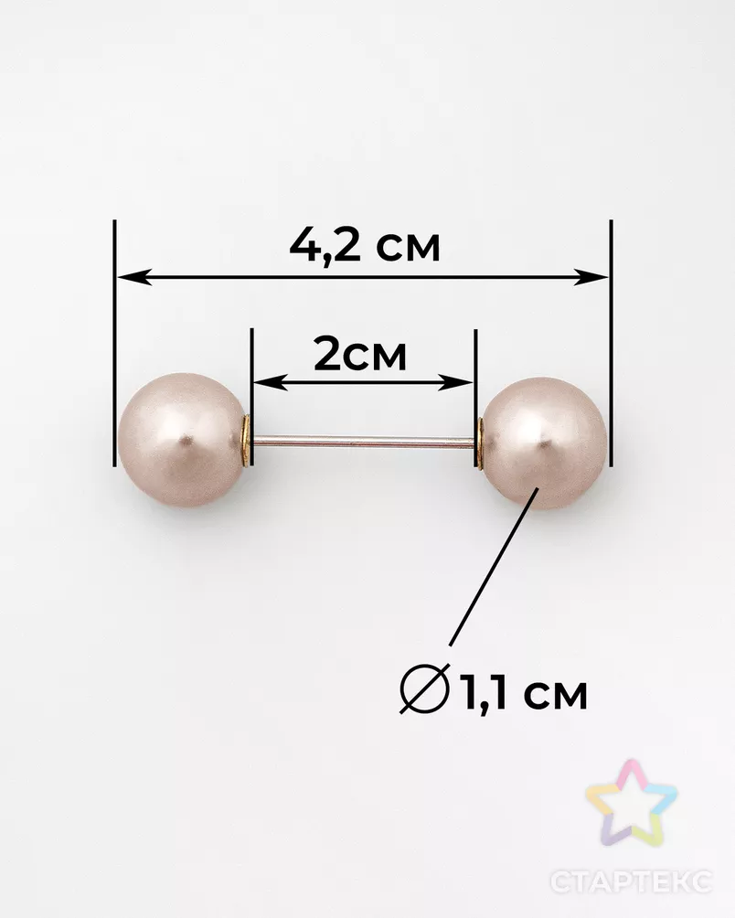 Булавка декоративная р.1,1x4,2 см арт. БЖБУ-31-3-48636.003 - рис. 2