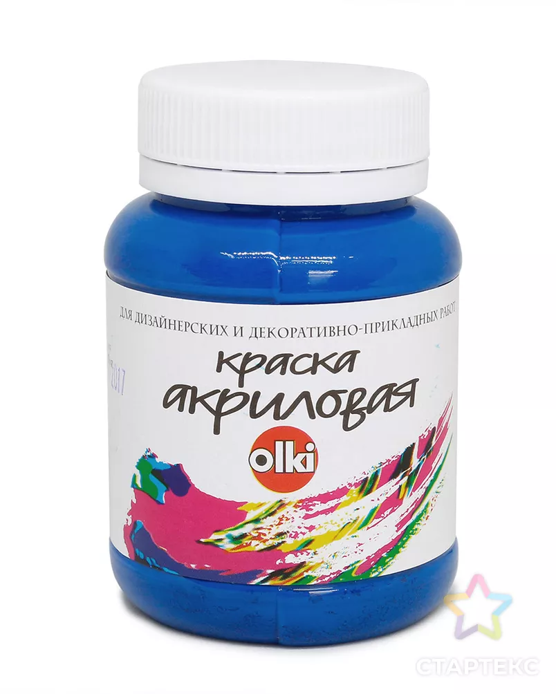 2544 Краска акриловая дизайн, синяя, 100мл, Olki арт. АРС-50169-1-АРС0000823884 - рис. 1