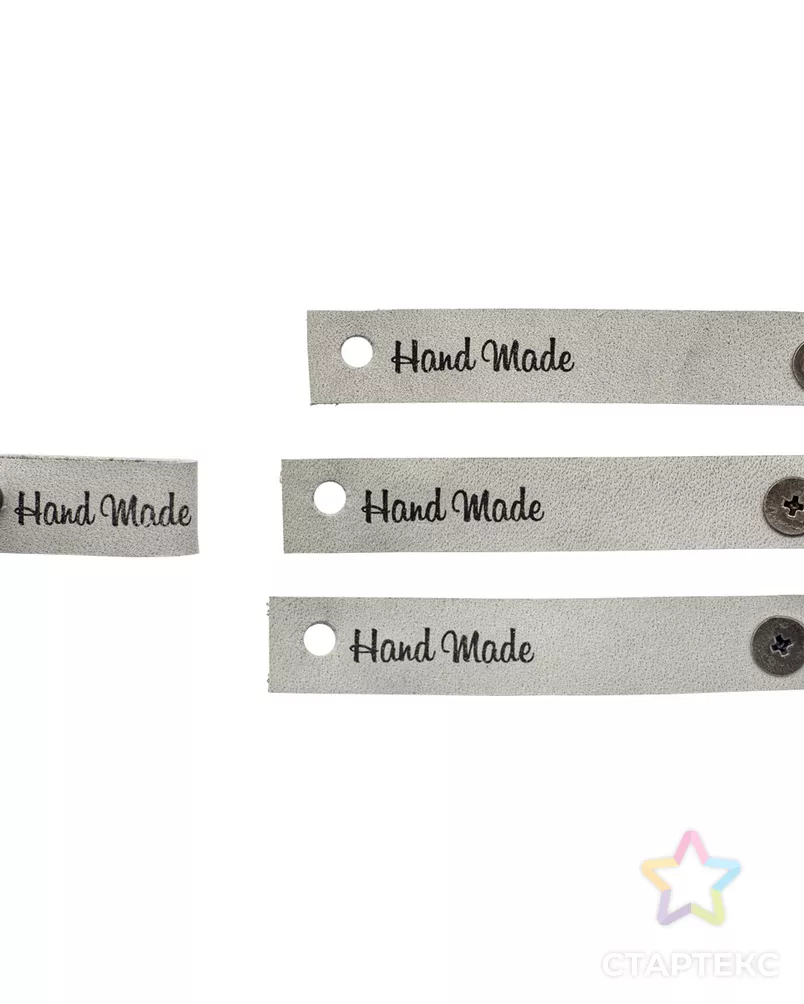 Кожаная бирка с кнопкой 'Hand Made' арт. АРС-24291-1-АРС0001229987 - рис. 4