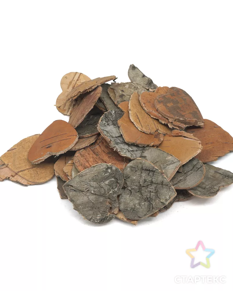 YW205 Декоративные элементы из коры дерева 'Сердечки', 3см, 30шт/уп (нат/дерево) арт. АРС-27663-1-АРС0001039244 - рис. 2