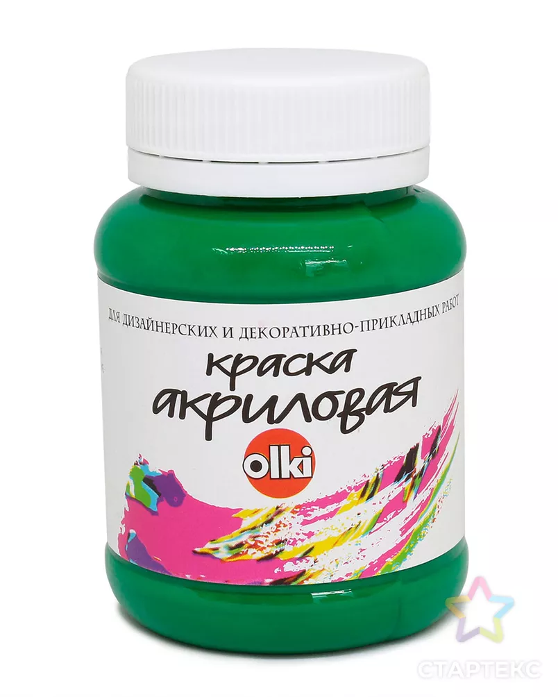 2612 Краска акриловая дизайн, изумрудная, 100мл, Olki арт. АРС-49946-1-АРС0000809386 - рис. 1