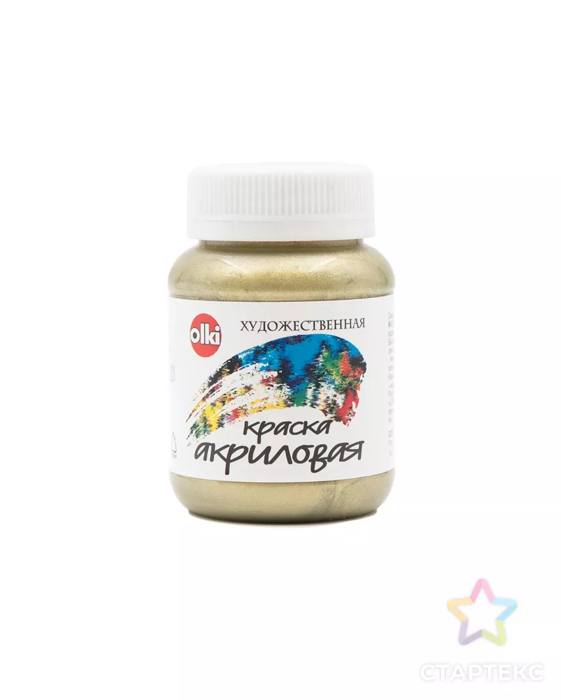 Краска акриловая художественная 'Металлик' 100 мл, Olki (4951 золото скифов) арт. АРС-52323-1-АРС0001260630 - рис. 1