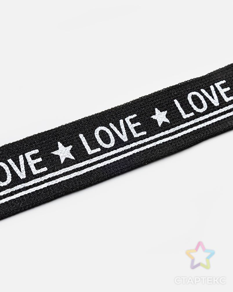 Лента лампас ш.2см (50м+/-3м) "LOVE"  черный / белый арт. ТЛ-241-1-47347 - рис. 3