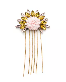 Аппликация пришивная c пайетками, "Цветок", цвет розовый, тип 2804АП арт. ССФ-933-1-ССФ0017584430