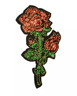 Аппликация пришивная c пайетками и бисером, "Роза", цвет разноцвтный, тип 2687АП арт. ССФ-957-1-ССФ0017584495