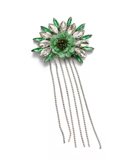 Аппликация пришивная c пайетками, "Цветок", цвет зеленый, тип 2804АП арт. ССФ-933-3-ССФ0017584432