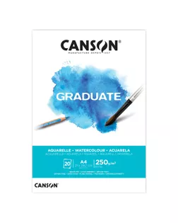 "Canson" Альбом для акварели "Graduate" 250 г/м2 A4 21 х 29.7 см склейка с одной стороны 20 л. арт. ГММ-117169-1-ГММ108034004584