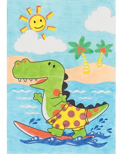 "ФРЕЯ" PNBK-011 "Крокодильчик на море" Набор для раскрашивания по номерам 29.5 х 20.5 см 1 л.  арт. ГММ-115956-1-ГММ116977479644
