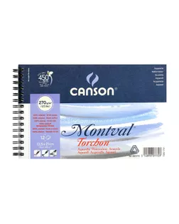 "Canson" Альбом для акварели 270 г/м2 13.5 х 21 см на спирали 12 л. арт. ГММ-117834-1-ГММ125413703334