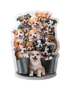 "ФРЕЯ" PZLF-006 Пазл фигурный деревянный "Пирамидка из щенков" 161 элемент. PZLF-006 арт. ГММ-116726-1-ГММ127094386374