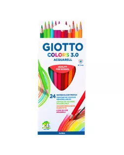 "Giotto" Карандаши цветные акварельные деревянные трехгранные заточенный 24 цв. арт. ГММ-118298-1-ГММ137811116204