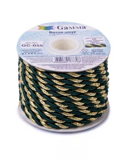 Шнур витой GC-055 д.0,55см (9,1м) №036/под золото изумруд арт. ГММ-1484-17-ГММ001510732492