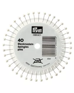 "PRYM" 028601 Иглы для закалывания с пластик. головками 100% сталь 40 шт в пластиковой упаковке под серебро арт. ГММ-108242-1-ГММ003599894692