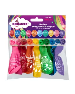 "BOOMZEE" BPR-30 Набор воздушных шаров с рисунком 30 см 10 шт 01_С днем рождения! арт. ГММ-109718-1-ГММ078887647714