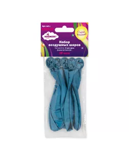 "BOOMZEE" BXMS-30 Набор воздушных шаров 30 см 5 шт 02_ хром металлик синий арт. ГММ-109719-2-ГММ079163877694