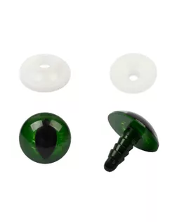 "HobbyBe" PGAS-18 Глаза с кошачьим зрачком с фиксатором d 18 мм 5 х 2 шт. зеленый арт. ГММ-110157-1-ГММ085700919974