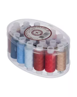 Швейные нитки (армированные) 35 ЛЛ 200 м КН АССОРТИ 22 шт в пластик. коробке арт. ГММ-113827-1-ГММ102454167874